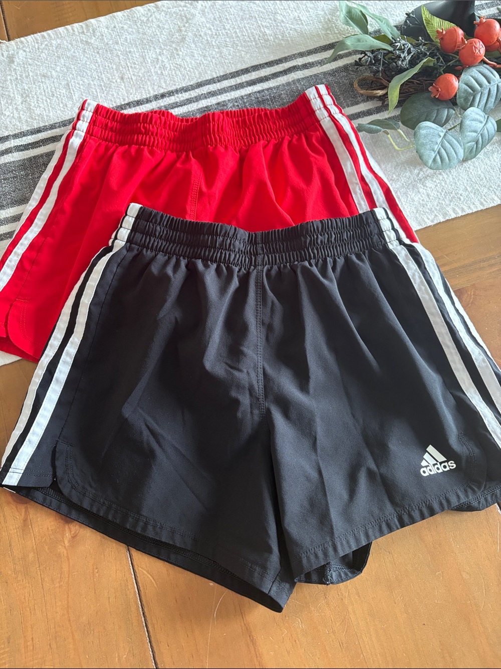 adidas Kids Athletic Shorts in Black and Red